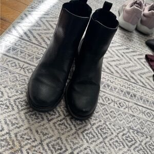 Black Ankle Boots with Chunky Sole